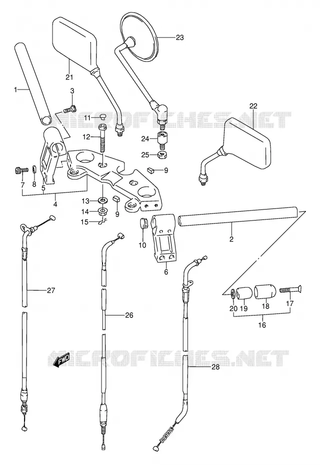 HANDLEBAR (MODEL R) Suzuki MOTO 500 GS-E 1989  GS500EK(E2)