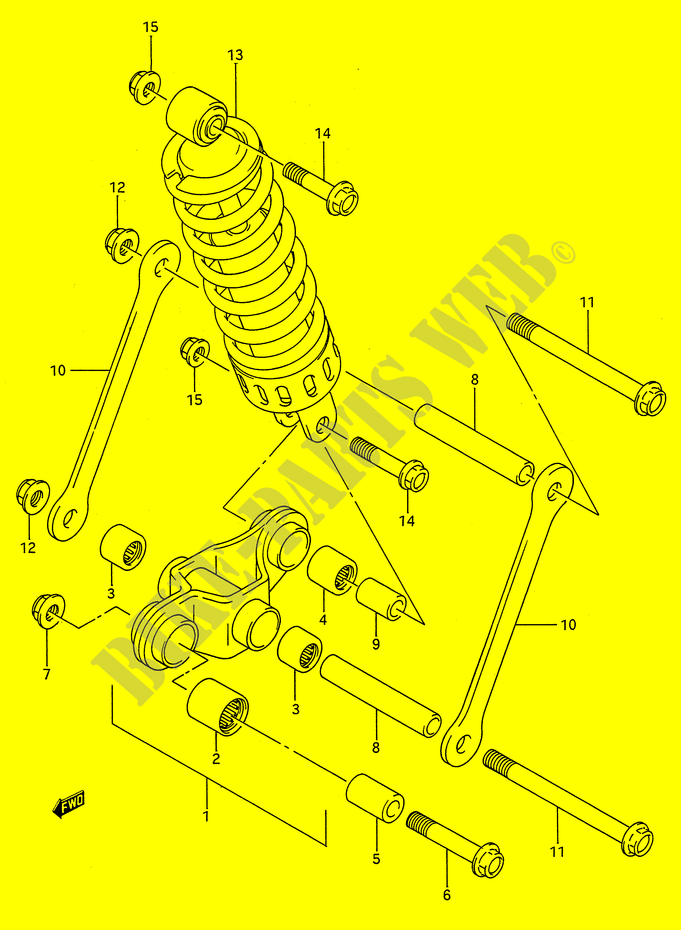 SHOCK ABSORBER LINKAGE (MODEL M/N/P/R/S/T) for Suzuki GS-E 500 1989