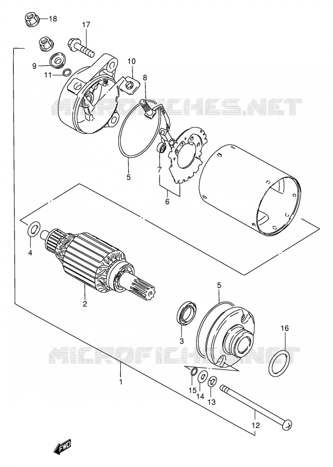 STARTER MOTOR Suzuki MOTO 250 GN 2001  GN250EK1(E2)