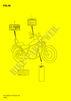 WARNING LABEL (MODEL T/V/W/X) for Suzuki INTRUDER 1400 2001