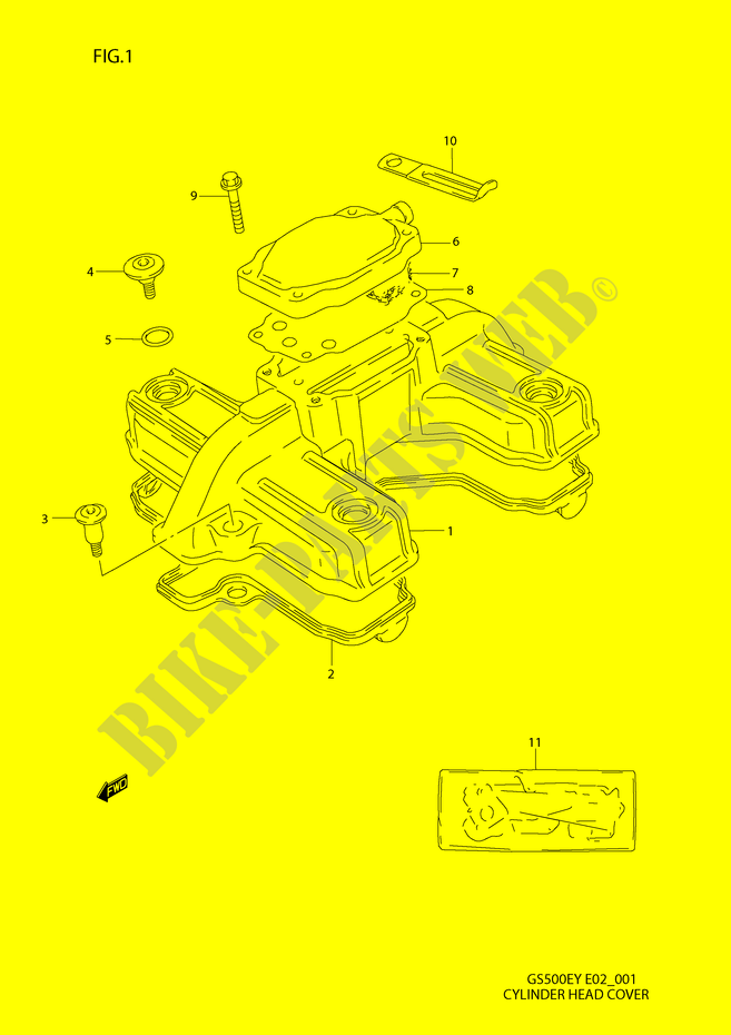 CYLINDER HEAD COVER for Suzuki GS-E 500 2000