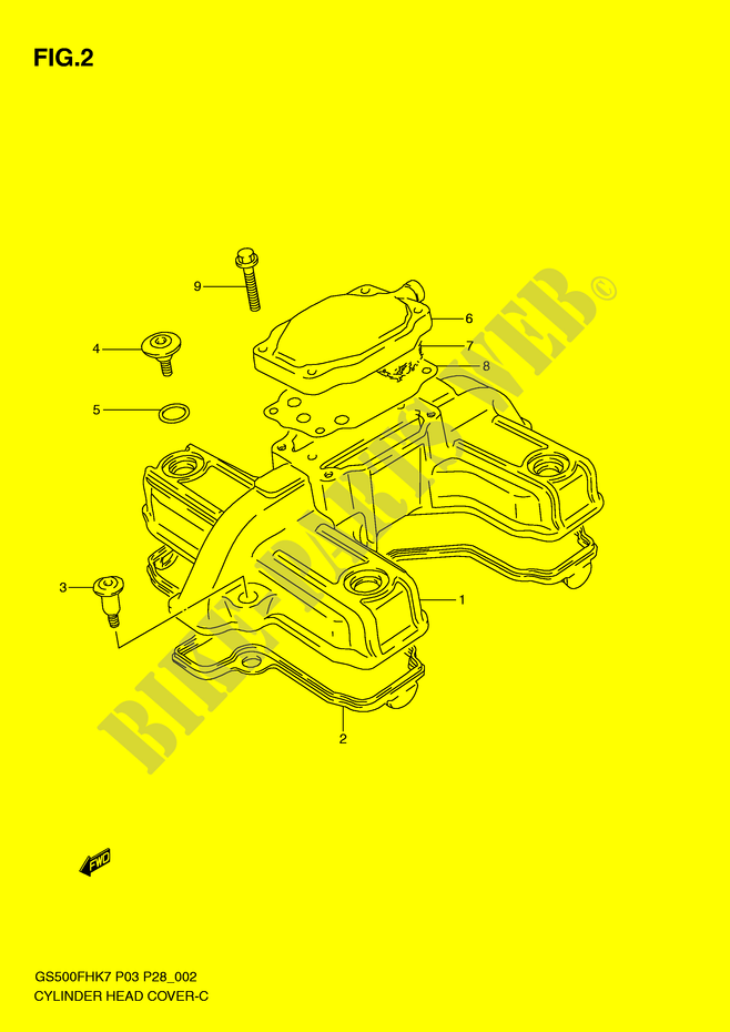 CYLINDER HEAD COVER for Suzuki GS-E 500 2009