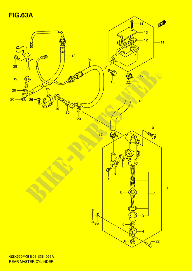 REAR BRAKE MASTER CYLINDER (GSX650FAK9/FL0/FAL0) for Suzuki GSX-F 650 2009
