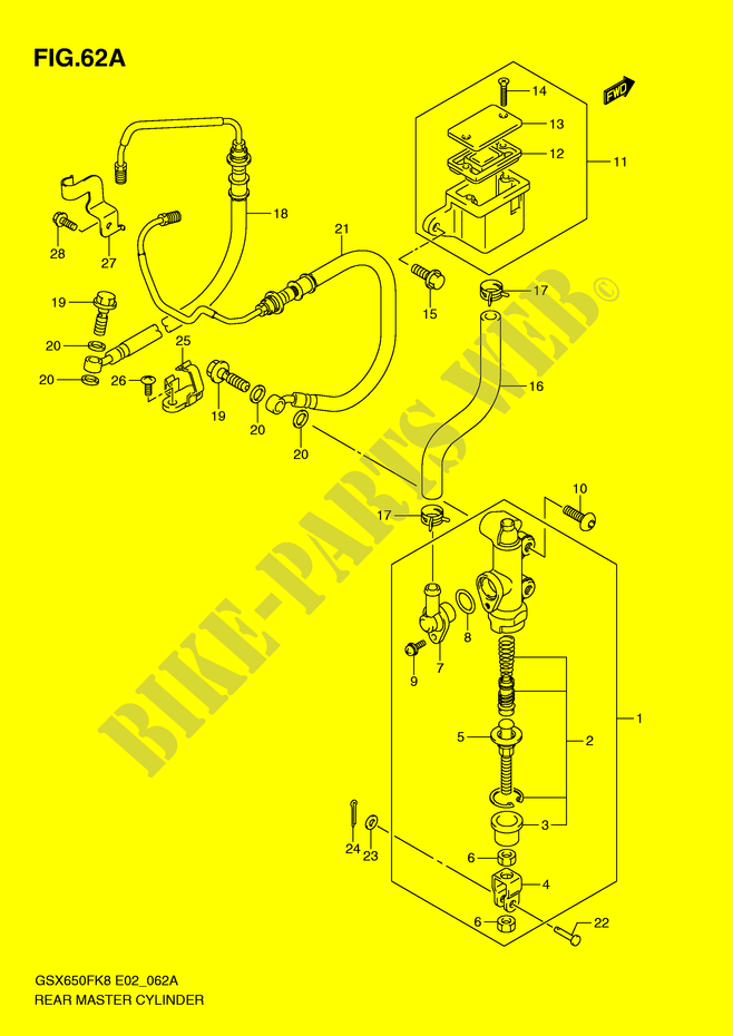 REAR BRAKE MASTER CYLINDER (GSX650FAK9/FUAK9/FL0/FUL0/FAL0/FUAL0) for Suzuki GSX-F 650 2010