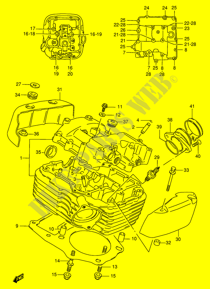 CYLINDER HEAD (REAR) for Suzuki INTRUDER 1400 1997
