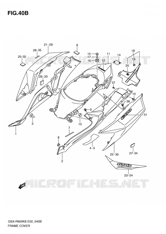 FAIRING (MODEL L0) Suzuki MOTO 600 GSX-R 2009  GSX-R600K9(E2)