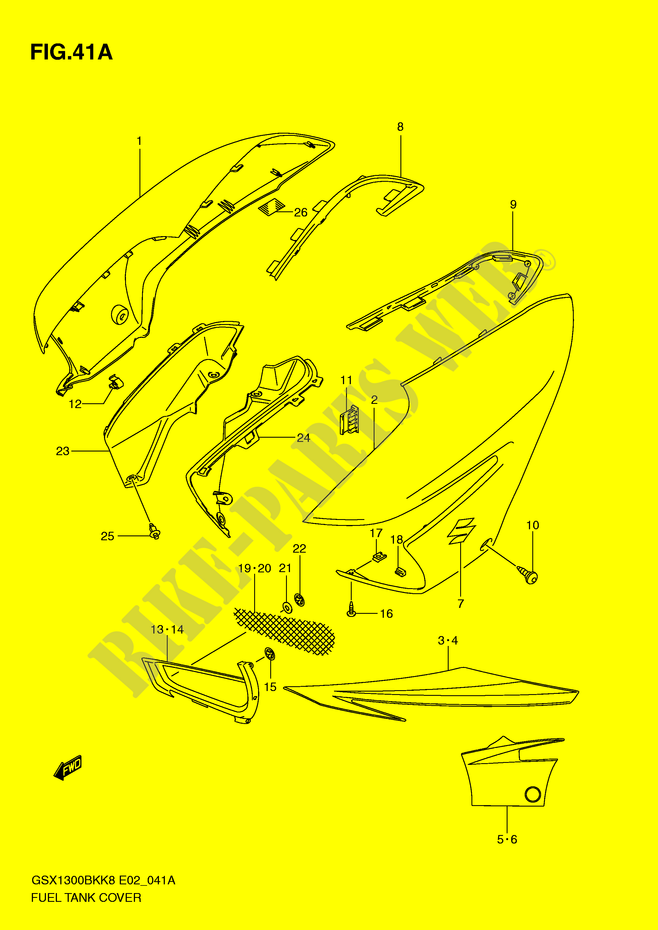 FUEL TANK COVER (MODEL L0) for Suzuki B-KING 1300 2012