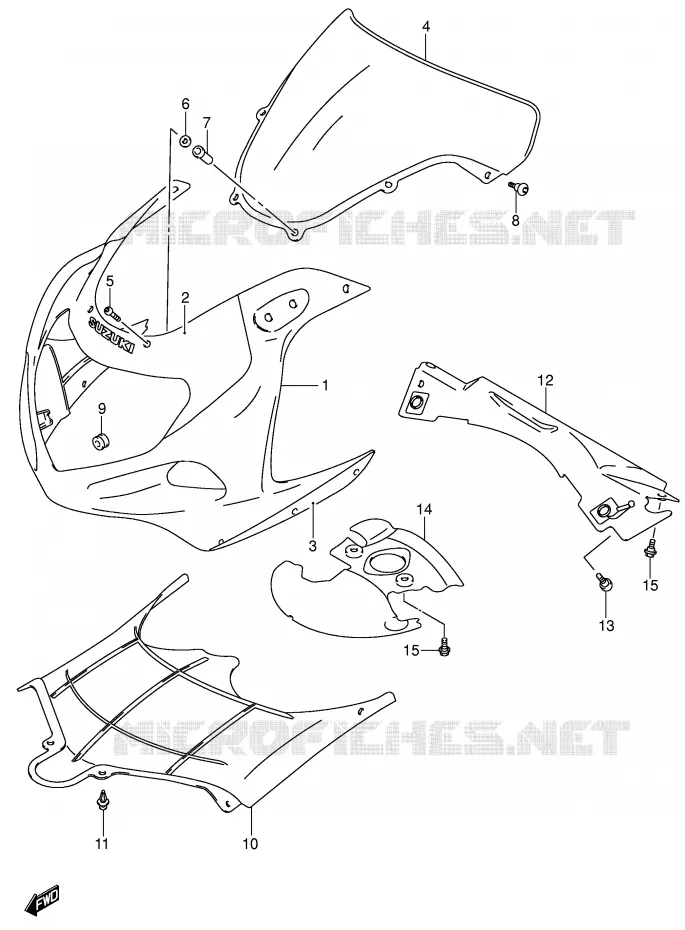 FAIRING (MODEL K1) Suzuki MOTO 750 GSX-R 2000  GSX-R750U1Y(E2)
