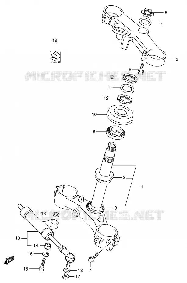 STEERING COLUMN (E2/E54) Suzuki MOTO 750 GSX-R 2003  GSX-R750K3(E2)