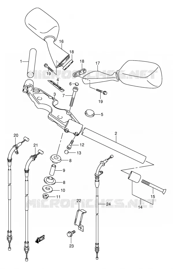 HANDLEBAR Suzuki MOTO 1300 HAYABUSA 2002  GSX1300RU1K2(E2)