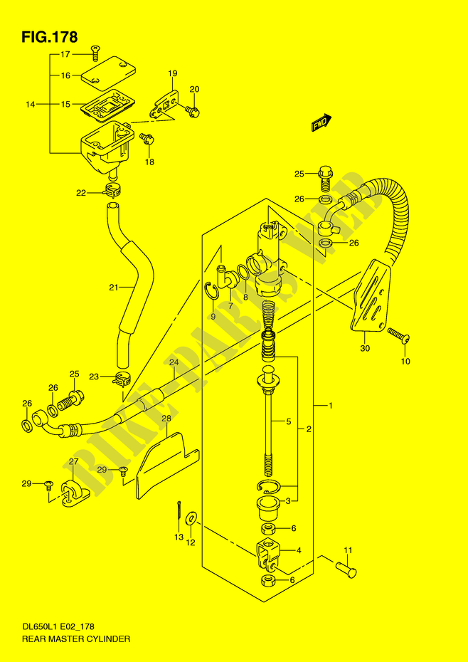 REAR BRAKE MASTER CYLINDER (DL650L1 E19) for Suzuki V-STROM 650 2011