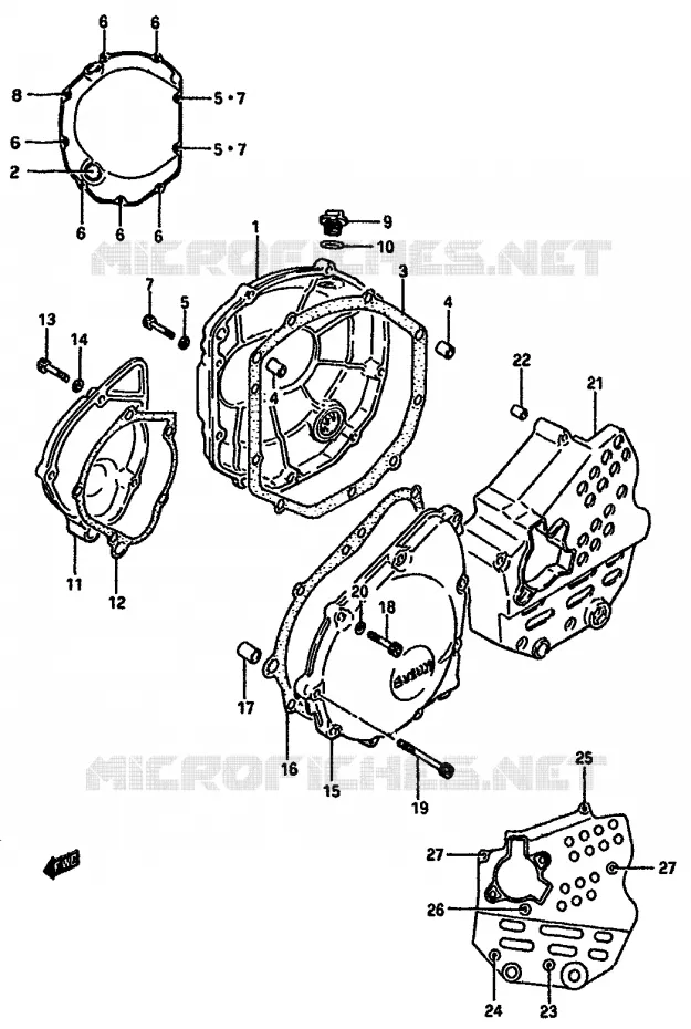 CRANKCASE COVER Suzuki MOTO 750 GSX-R 1986  GSX-R750XG(F/G/H)