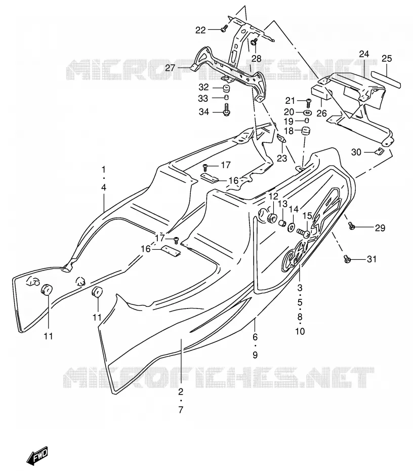 FAIRING (MODEL N) Suzuki MOTO 400 GSX-R 1994  GSX-R400RR(E30)