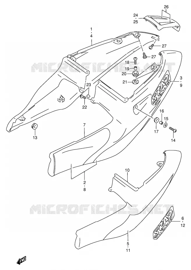 FAIRING (MODEL W) Suzuki MOTO 750 GSX-R 1998  GSX-R750W(E2)