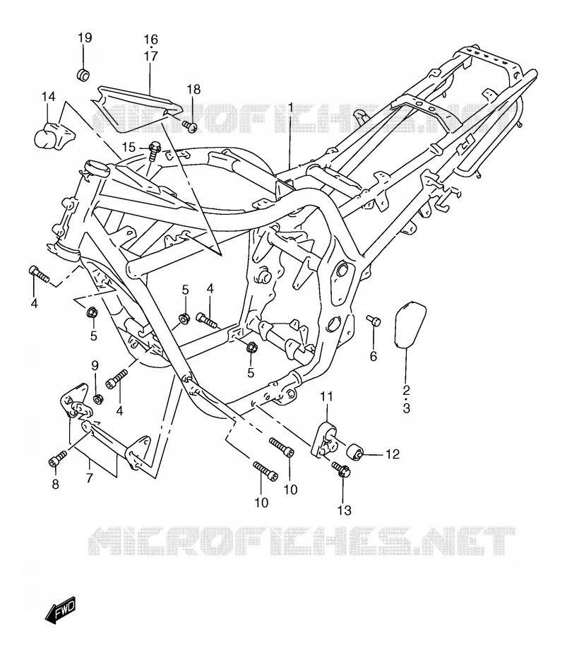 FRAME (GSF1200W/SW) Suzuki MOTO 1200 BANDIT 1998  GSF1200SAW(E2)