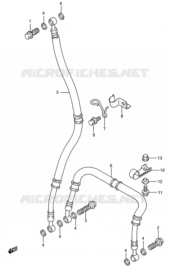 FRONT BRAKE HOSE (MODEL R/S) Suzuki MOTO 750 GSX-R 1993  GSX-R750WP(E28)
