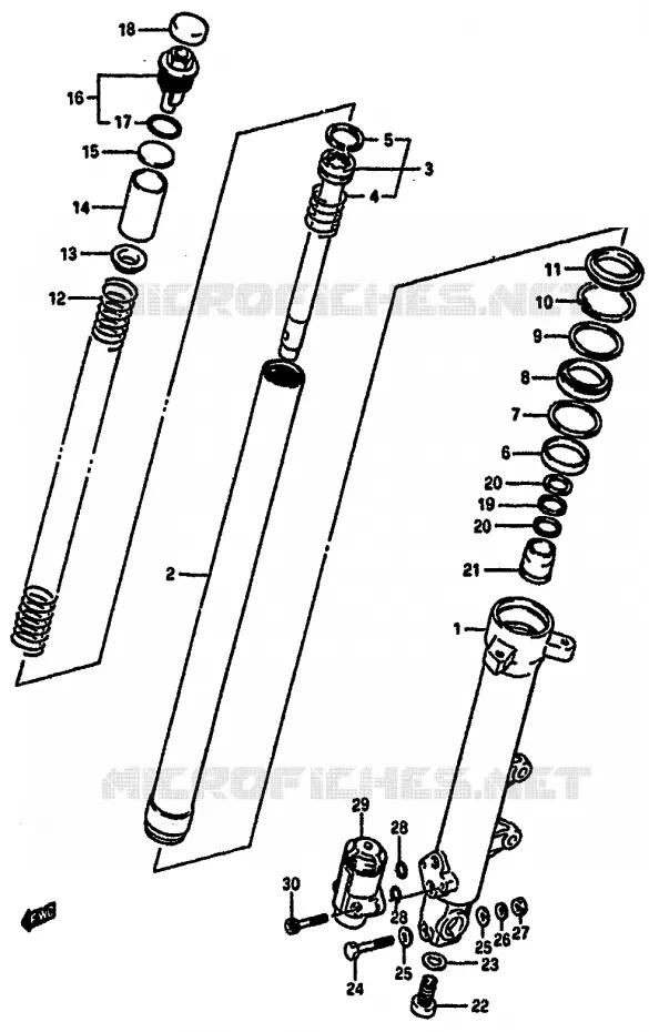 FRONT RH DAMPER Suzuki MOTO 750 GSX-R 1987  GSX-R750XH(F/G/H)