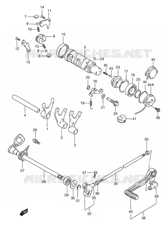 GEAR SHIFTING ASSY Suzuki MOTO 1200 BANDIT 2000  GSF1200Y(E2)