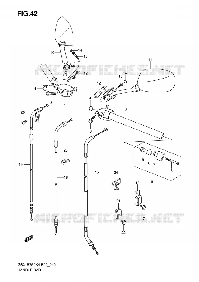 HANDLEBAR Suzuki MOTO 750 GSX-R 2005  GSX-R750U2XK5(E2)