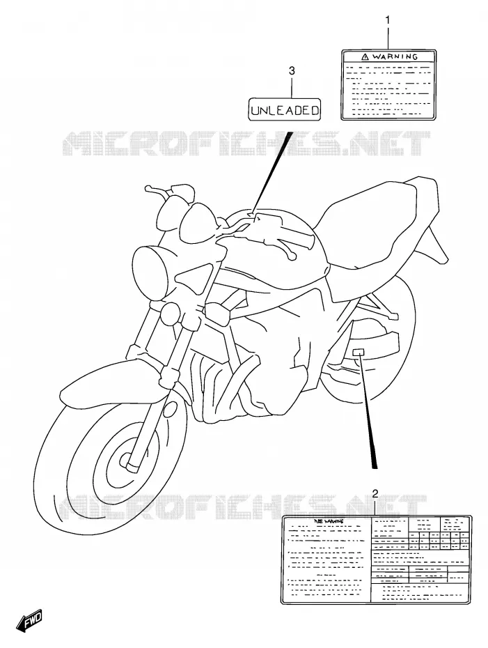 LABEL (MODEL S) Suzuki MOTO 600 BANDIT 1999  GSF600UX(E2)