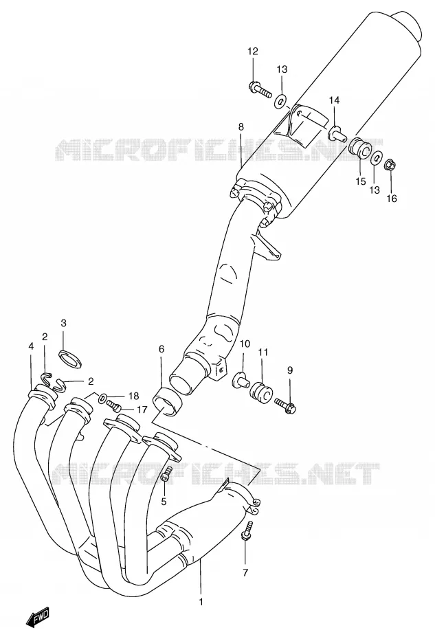 MUFFLER Suzuki MOTO 1200 BANDIT 1997  GSF1200SAV(E2)
