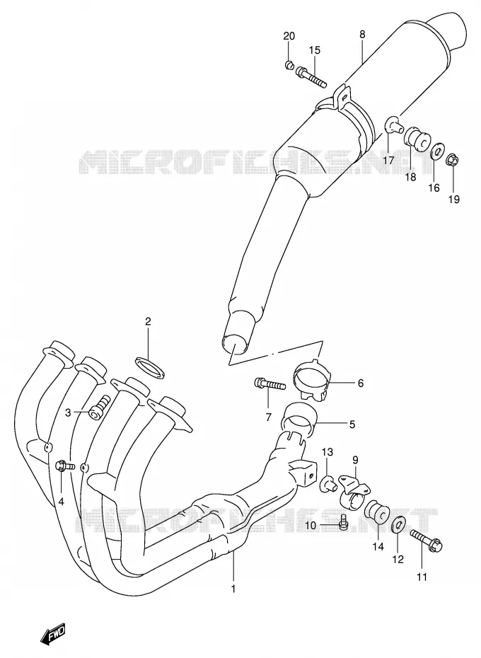 MUFFLER Suzuki MOTO 400 GSX-R 1994  GSX-R400RR(E30)