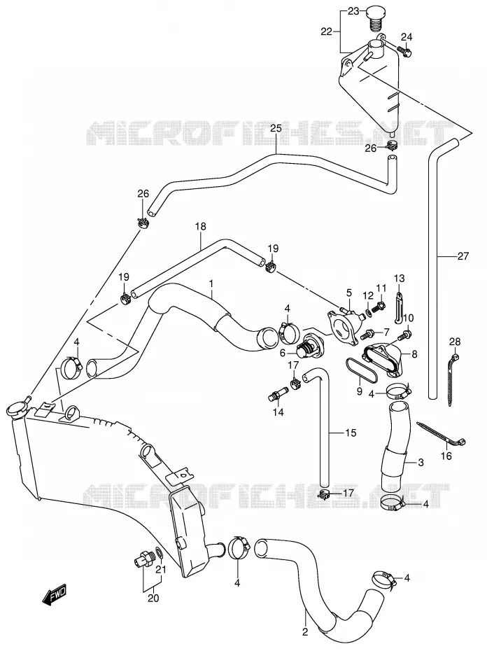 RADIATOR HOSE - EXPANSION TANK Suzuki MOTO 600 GSX-R 2001  GSX-R600U1K1(E2)