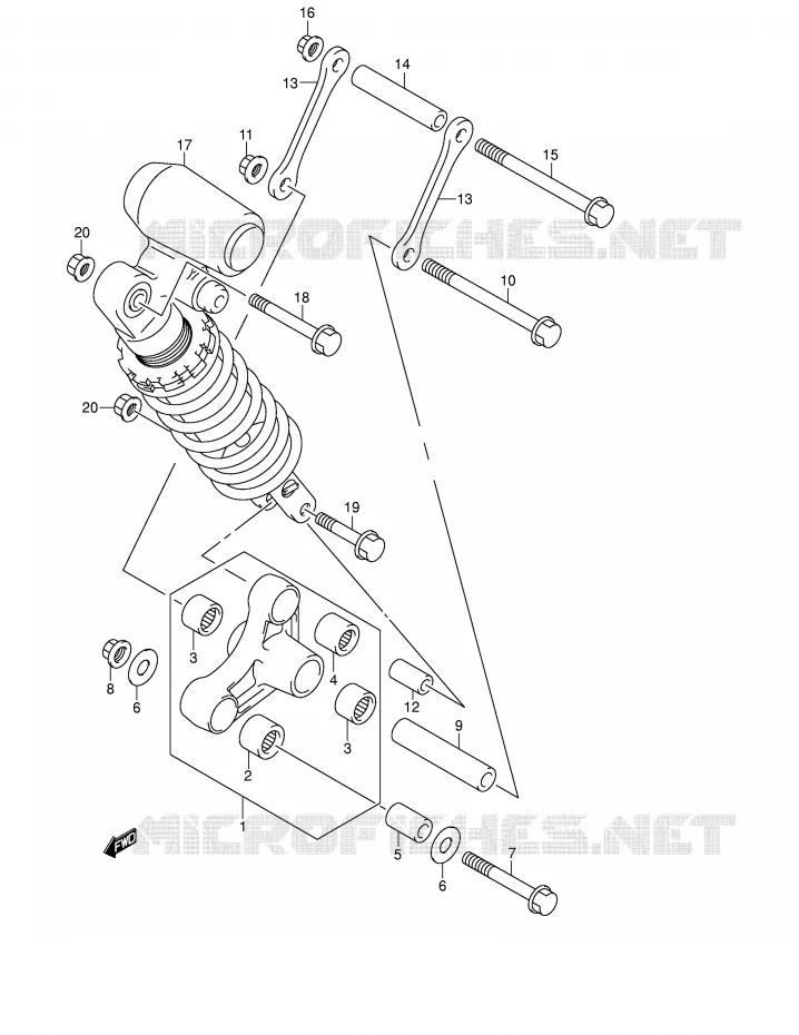 SHOCK ABSORBER LINKAGE Suzuki MOTO 1300 HAYABUSA 2005  GSX1300RK5(E2)