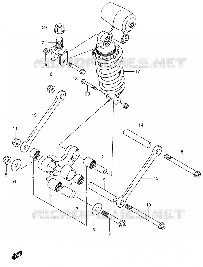 SHOCK ABSORBER LINKAGE Suzuki MOTO 600 GSX-R 2001  GSX-R600U1K1(E2)