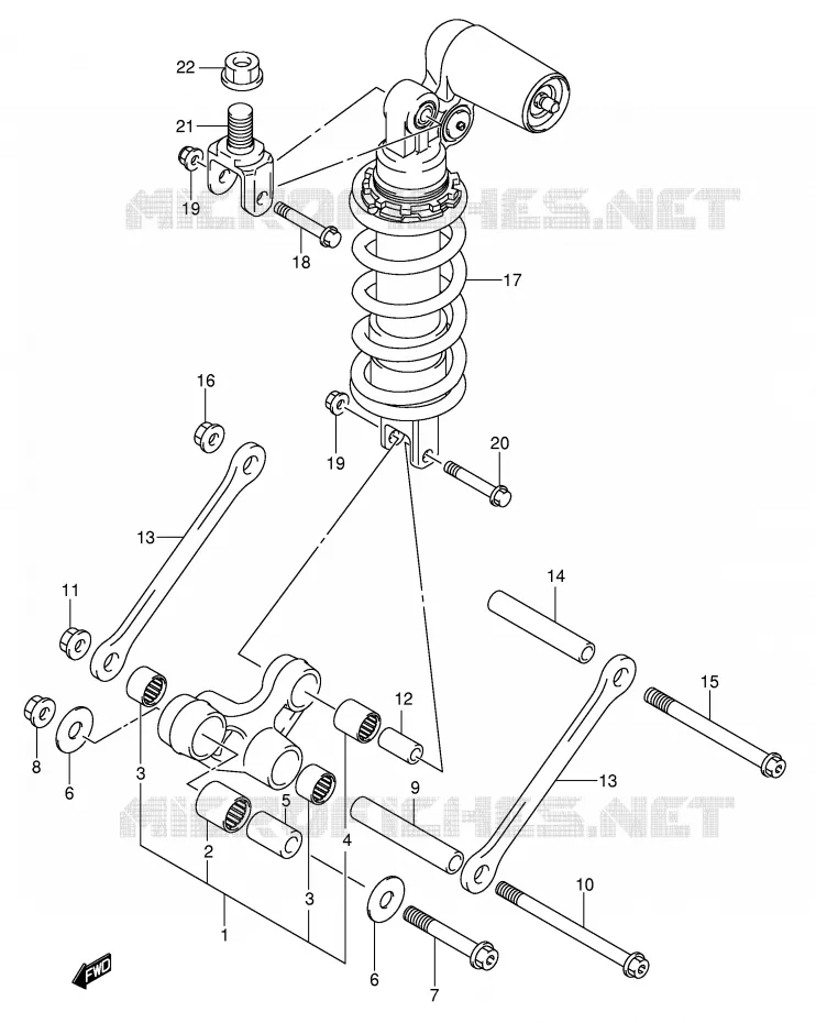 SHOCK ABSORBER LINKAGE Suzuki MOTO 600 GSX-R 2005  GSX-R600U3XK5(E2)