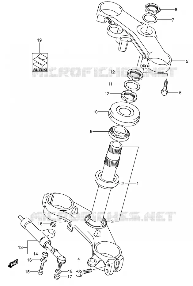 STEERING COLUMN Suzuki MOTO 600 GSX-R 2005  GSX-R600U3K5(E2)