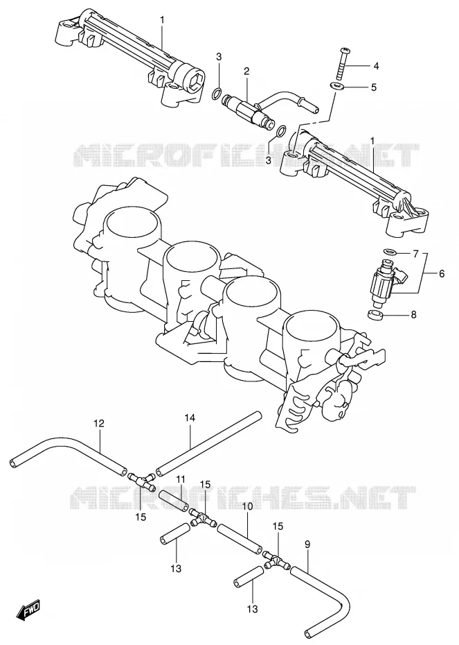 THROTTLE BODY HOSE/JOINT Suzuki MOTO 750 GSX-R 2005  GSX-R750U2XK5(E2)