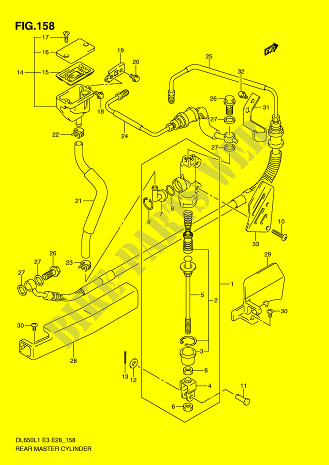 REAR BRAKE MASTER CYLINDER (DL650AL1 E28) for Suzuki V-STROM 650 2011