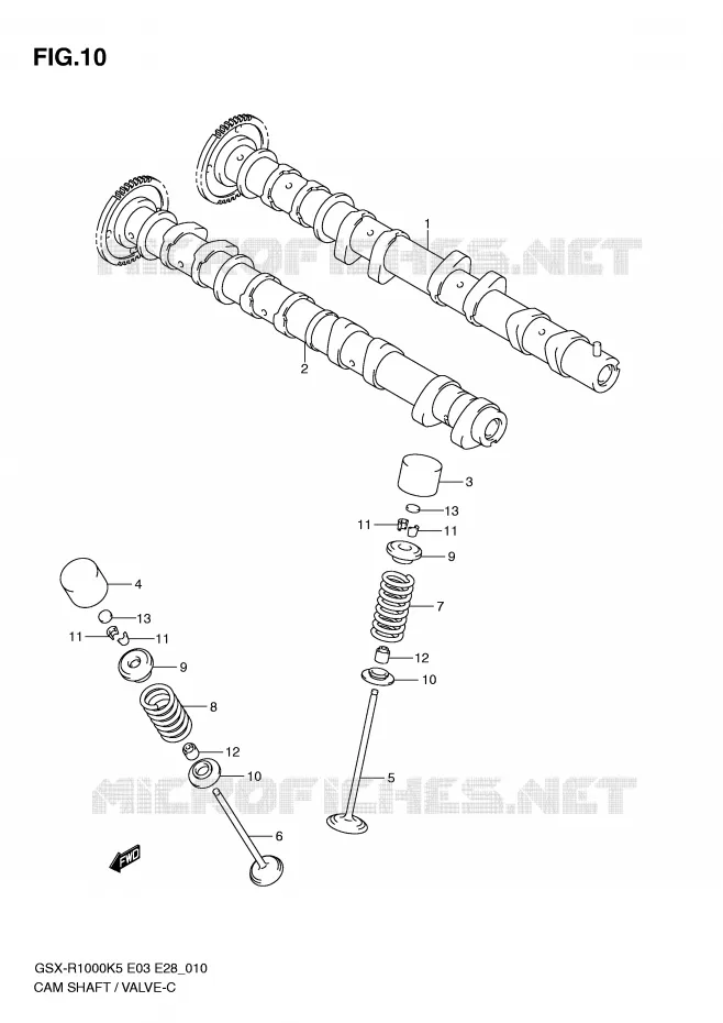 CAMSHAFT - VALVES Suzuki MOTO 1000 GSX-R 2005  GSX-R1000 K5 (E28)