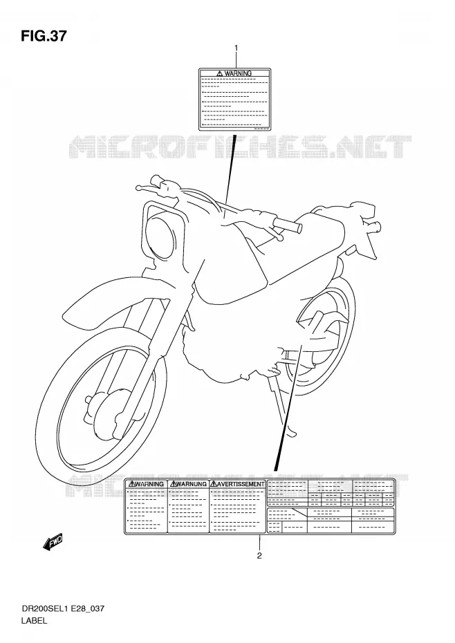 LABEL Suzuki MOTO 200 DR 2011  DR200SEL1(E28)