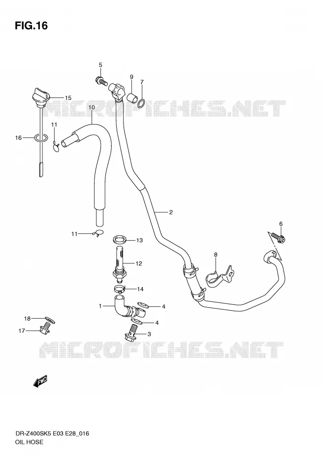 OIL HOSE Suzuki MOTO 400 DR-Z 2006  DR-Z400SK6(E3/E28)