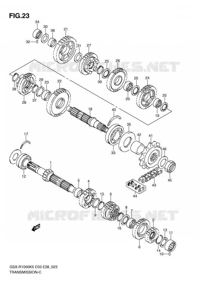 TRANSMISSION Suzuki MOTO 1000 GSX-R 2005  GSX-R1000 K5 (E28)