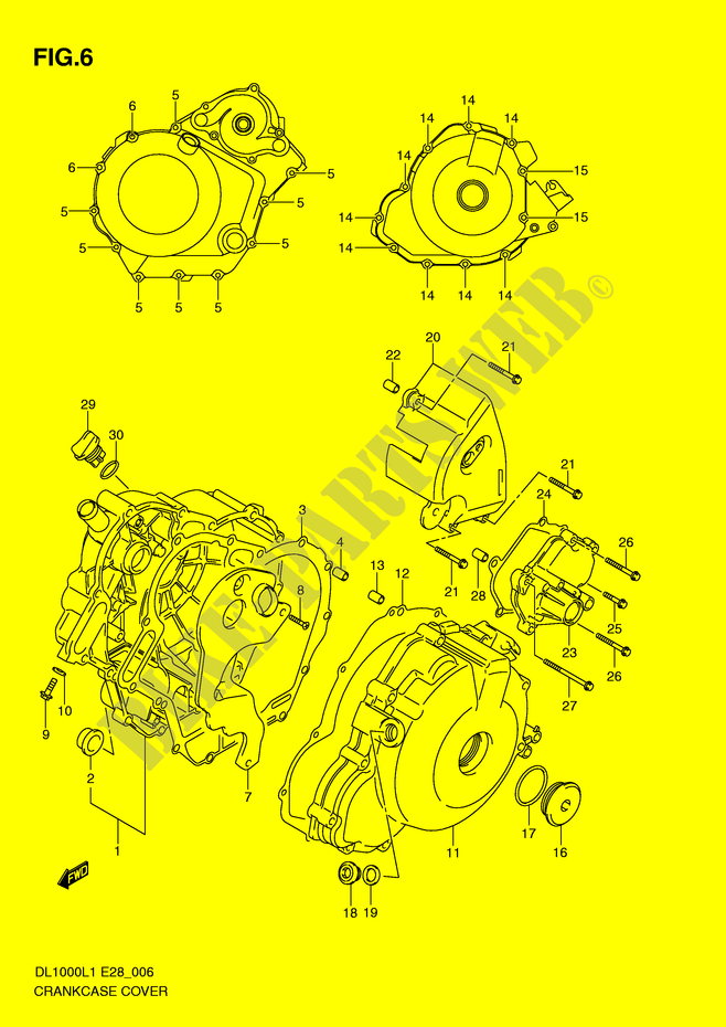CRANKCASE COVER for Suzuki V-STROM 1000 2011