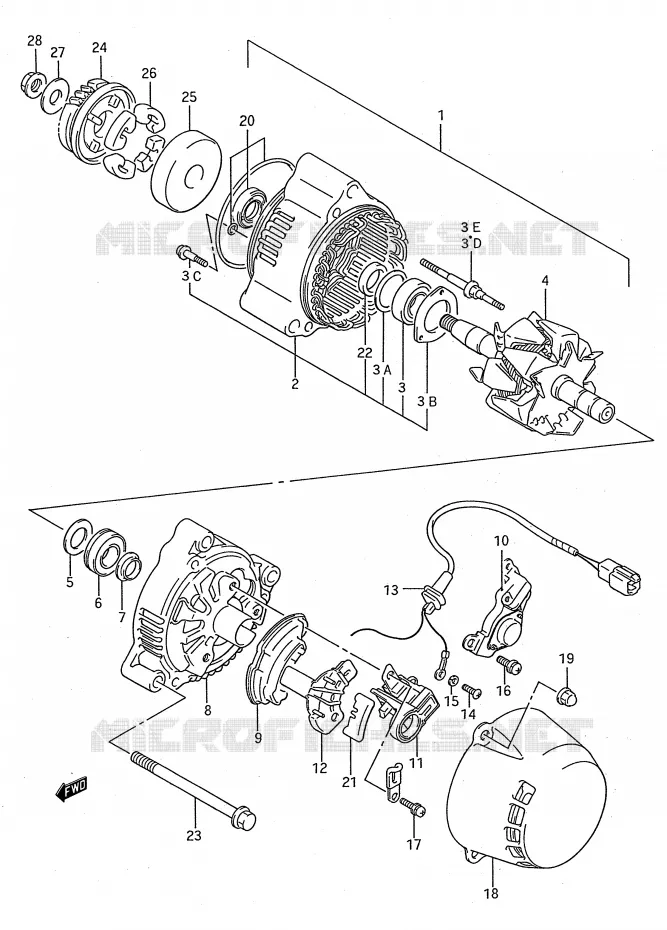 ALTERNATOR Suzuki MOTO 1100 GSX-F 1993  GSX1100FP(E28)