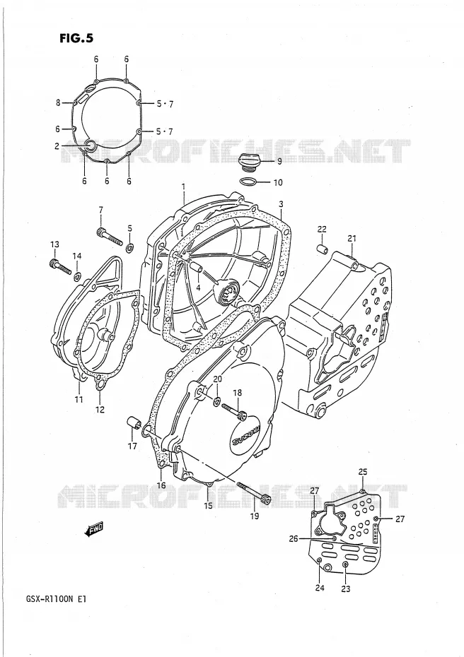 CRANKCASE COVER Suzuki MOTO 1100 GSX-R 1991  GSX-R1100M(E1)