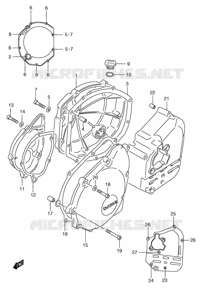 CRANKCASE COVER Suzuki MOTO 1200 BANDIT 1997  GSF1200SAV(E2)