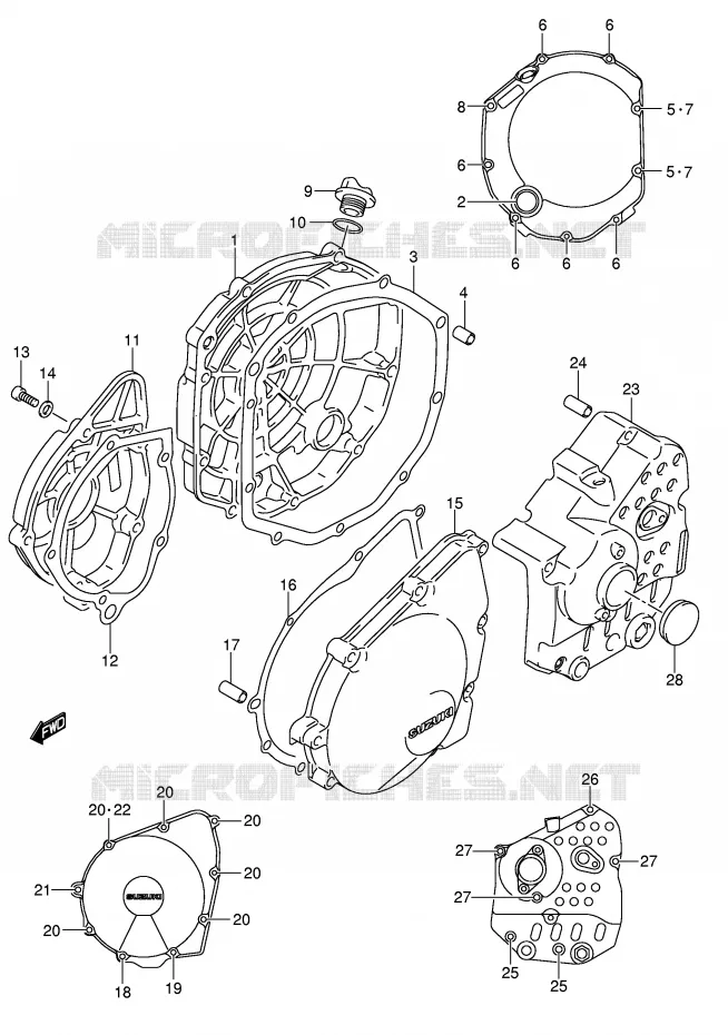 CRANKCASE COVER Suzuki MOTO 650 BANDIT 2006  GSF650SAK6(E2)