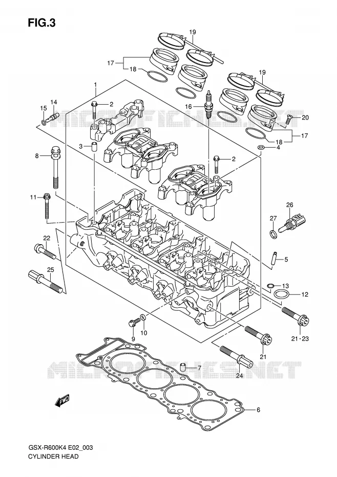 CYLINDER HEAD Suzuki MOTO 600 GSX-R 2005  GSX-R600XK5(E2)