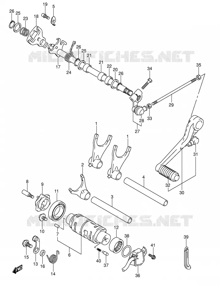 GEAR SHIFTING ASSY Suzuki MOTO 600 GSX-R 2002  GSX-R600U2K2(E2)