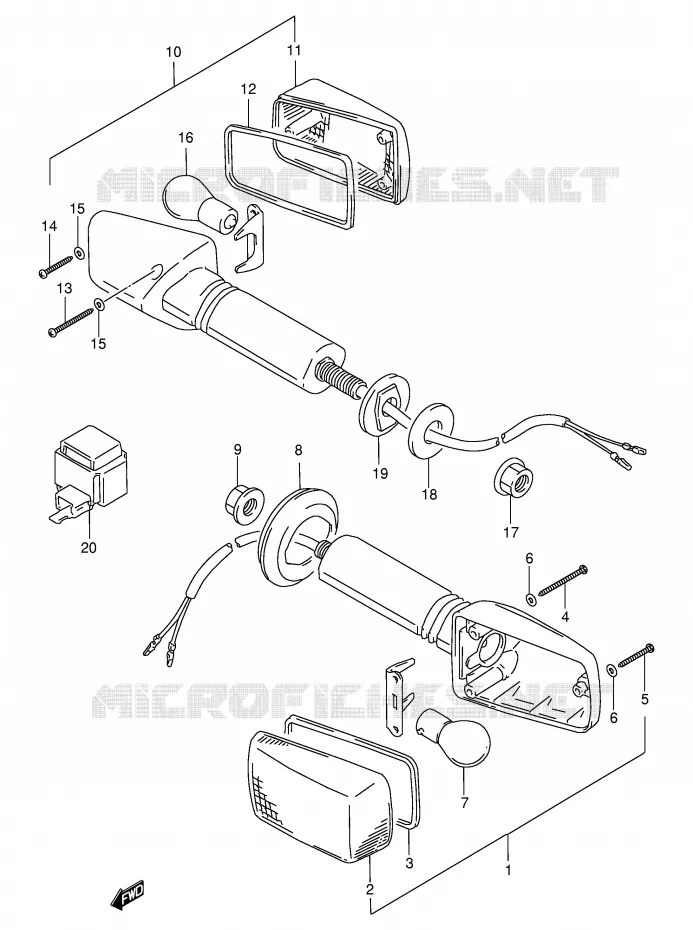 INDICATORS (MODEL P/R) Suzuki MOTO 1100 GSX-R 1993  GSX-R1100WP(E2)