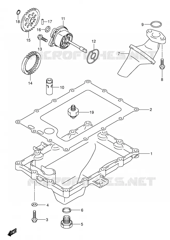OIL PAN - OIL PUMP Suzuki MOTO 600 GSX-R 2003  GSX-R600UZK3(E2)