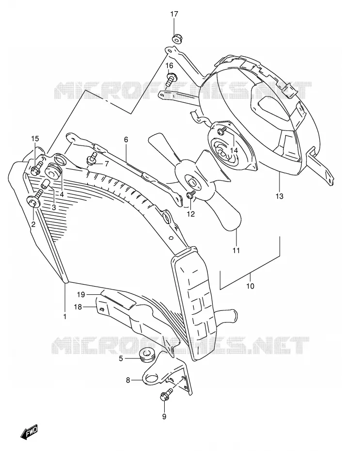 RADIATOR Suzuki MOTO 1100 GSX-R 1996  GSX-R1100WT(E2)