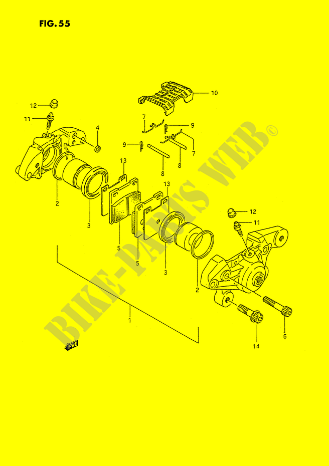 REAR CALIPERS (MODEL J/K/L/M/N) for Suzuki GSX-F 1100 1988