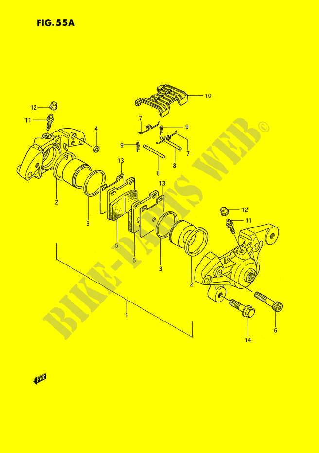REAR CALIPERS (MODEL P/R) for Suzuki GSX-F 1100 1988