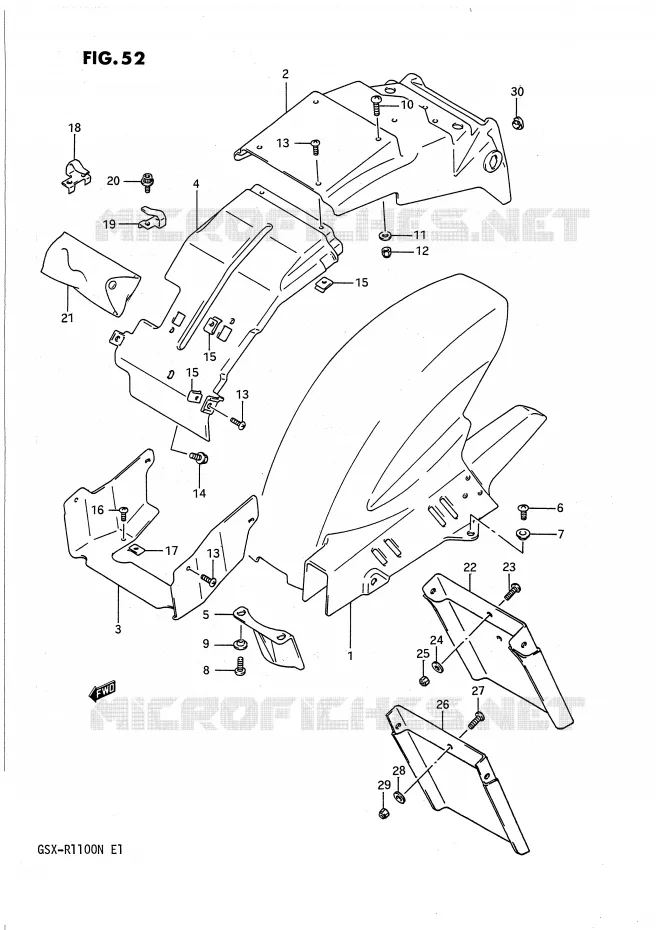 REAR FENDER Suzuki MOTO 1100 GSX-R 1992  GSX-R1100N(E1)